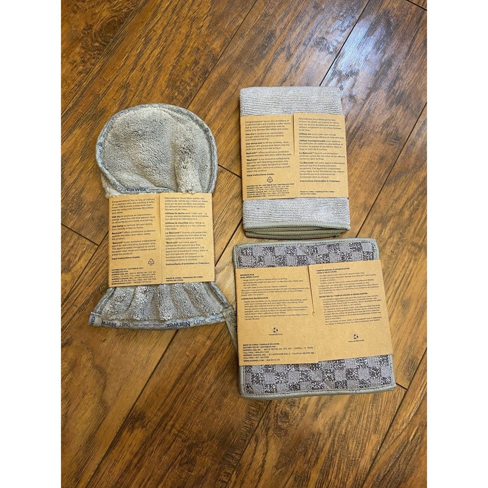 New Norwex Dusting Mitt EnviroCloth Enviroscrub Bundle Kit Cleaning Set - Picture 2 of 8
